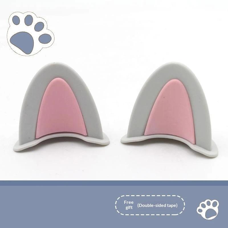 Soft ABS Bear Ear Helmet Decorations 1 Pair Adorable Appearance Easy to Install for Outdoor Riding Sports Helmets