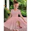 Cute Princess Children's Casual Sports Dress, Flower Festival Party Short-sleeved Dress, Girls' Casual Dress, Holiday Gift