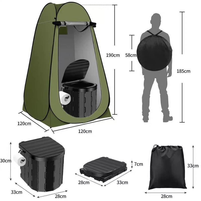 Tragbare faltbare Auto-Toilette mit Zelt - Geruchsdichte Outdoor-Notfall-Camping-Sitz