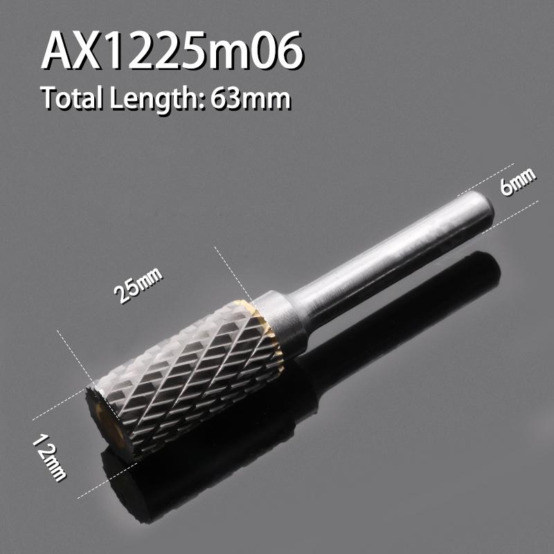 Carbide Alloy Cylindrical Milling Cutter 1pcs Rotary File Double Slot Wood Carving Electric Rotary Grinding Head 3-16mm Diameter