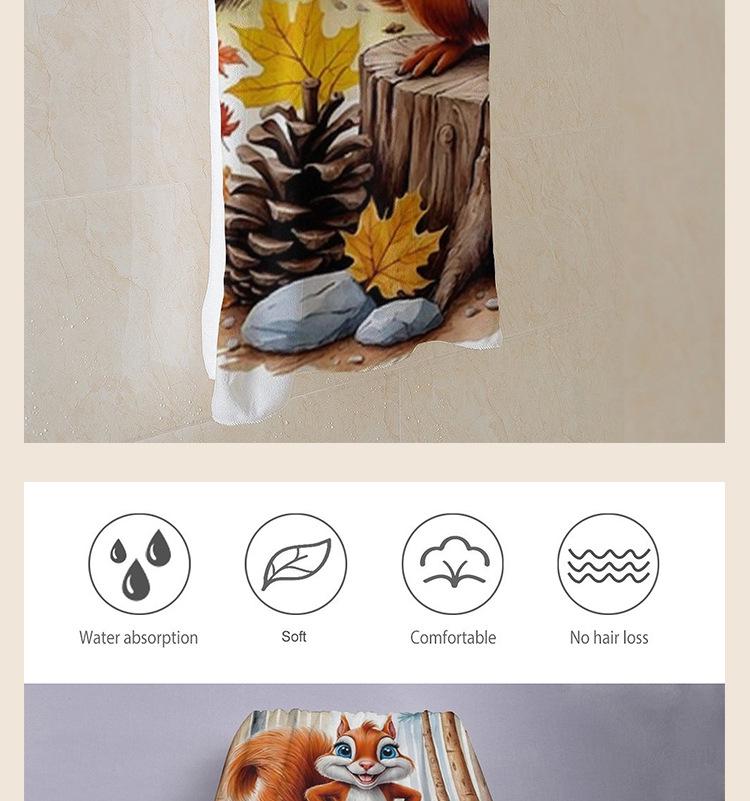 Microfiber Quick-Drying Squirrel Print Sand-Free Beach Towel and Shawl