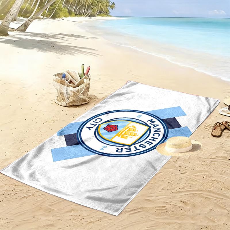 Manchester City Football Club Print Beach Towel, Large Soft Quick Dry Towel for Beach Camping Swimming