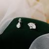 Beixi Ethnic Style Asymmetrical Pipa Folding Fan S925 Silver Earrings for Women - Retro Chinese Design