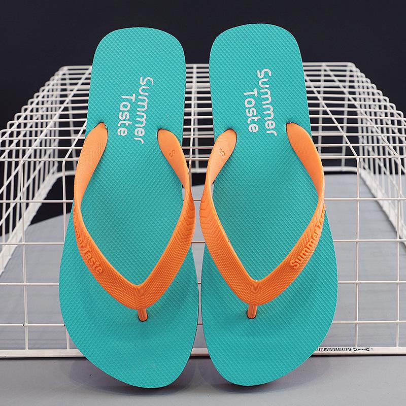 Men s Trendy Non-slip Korean Style Rubber Thong Sandals for Beach M (42-43)
