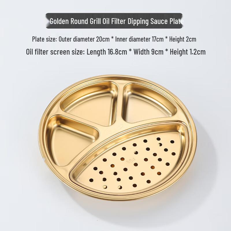 Gold Stainless Steel Round Multi-Purpose Draining Plate