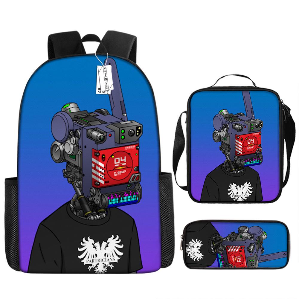 Toilet backpack European and American retro schoolbag fourth grade bag sketch large capacity portable bag