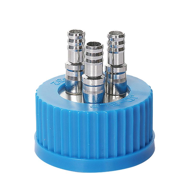 Xin Tester Refill Bottle Cap GL45 1-4Holes Stainless Steel Refill Bottle Reagent Open Top Media Bottle Screw Caps