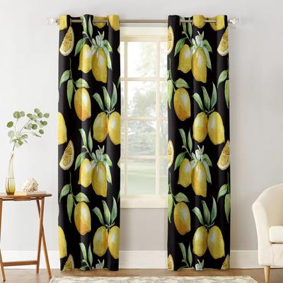 Watercolor Lemon Fruit Curtains Panel Kitchen Decor Items Window Curtains for Living Room Curtains Kids Bedroom