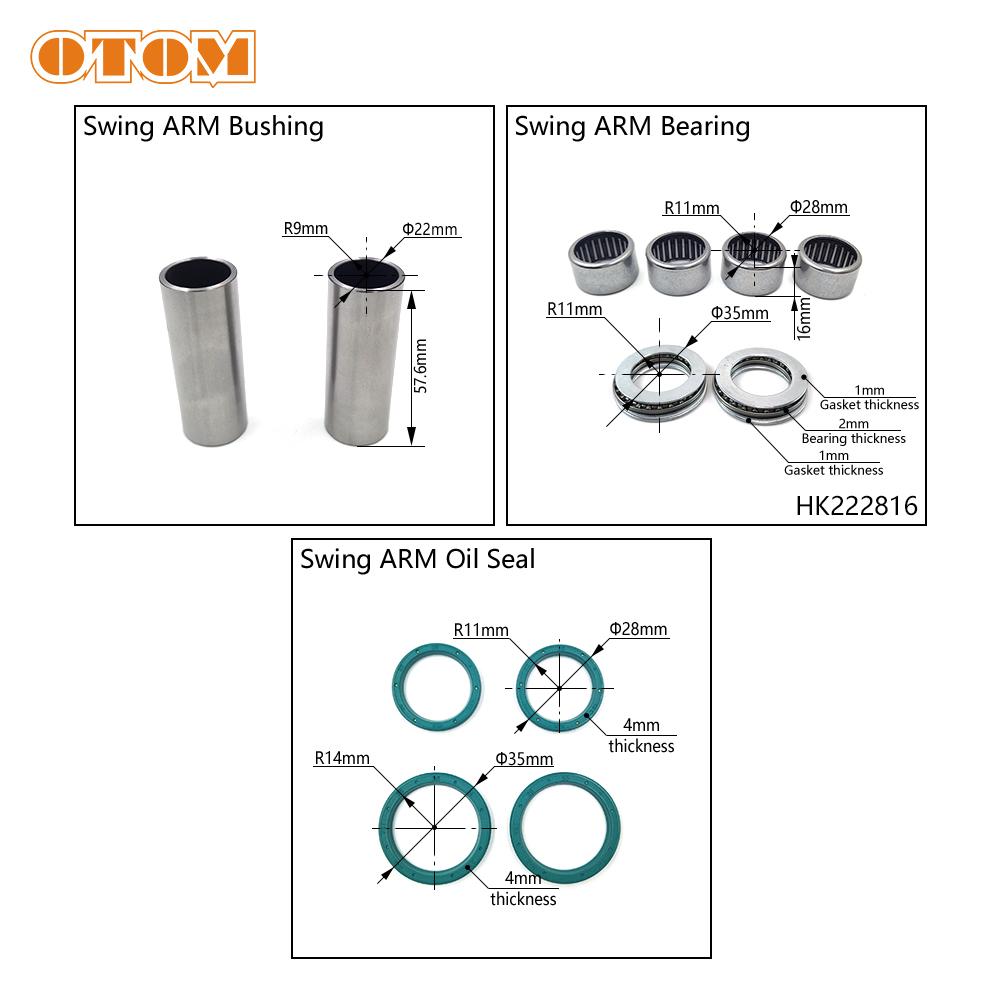 OTOM Swing ARM Maintenance Kits For YAMAHA YZF WRF 250 450 06-13 Thrust Needle Bearing Oil Seal Bushing Motorcycle Accessories