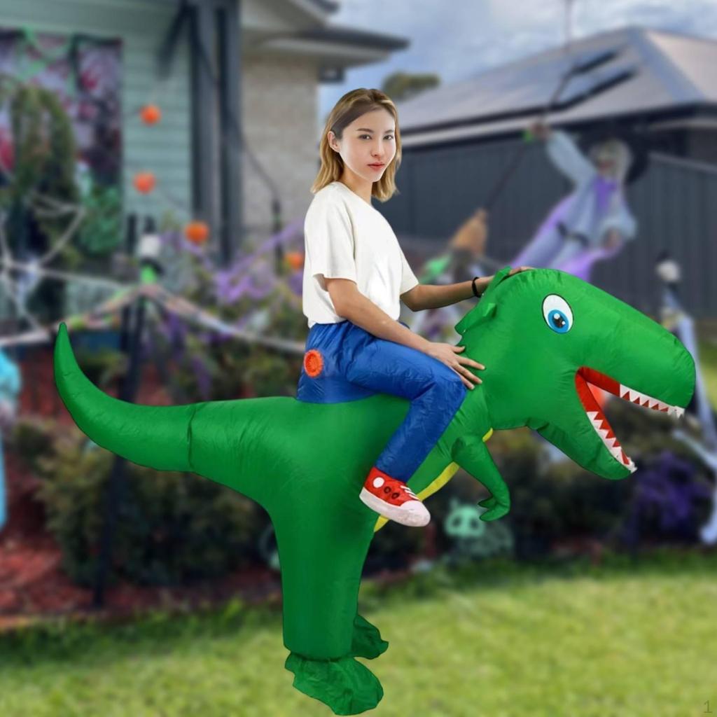 Costume Gonfiabile di Dinosauro Travestimento Ruoli Gioco Festa Cosplay Completo Corpo per