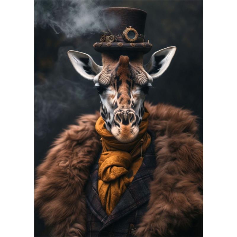 

Крутой стимпанк портрет животных печать на холсте постеры картинки ретро животные настенная живопись фреска для гостиной домашний декор 21cm×30cm NoFrame