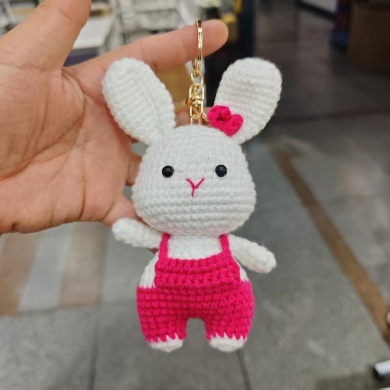 Cute Handmade Crochet Animal Charming Bag Pendant Handwoven Animal Keychain Car Key Holder Gifts Backpack Decor