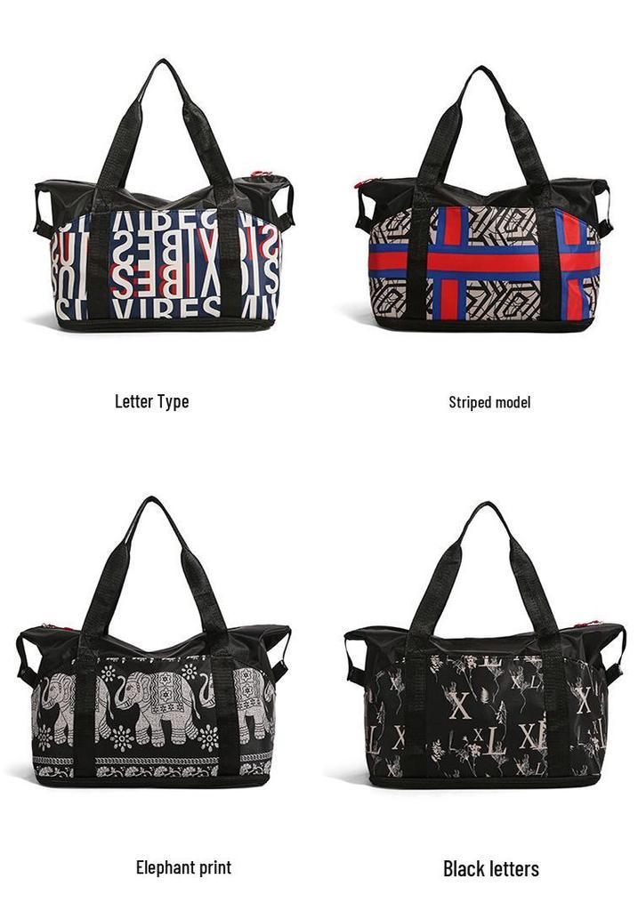 Women's Large Capacity Handheld Travel Bag - Expandable, Water-Repellent Sports & Fitness Luggage