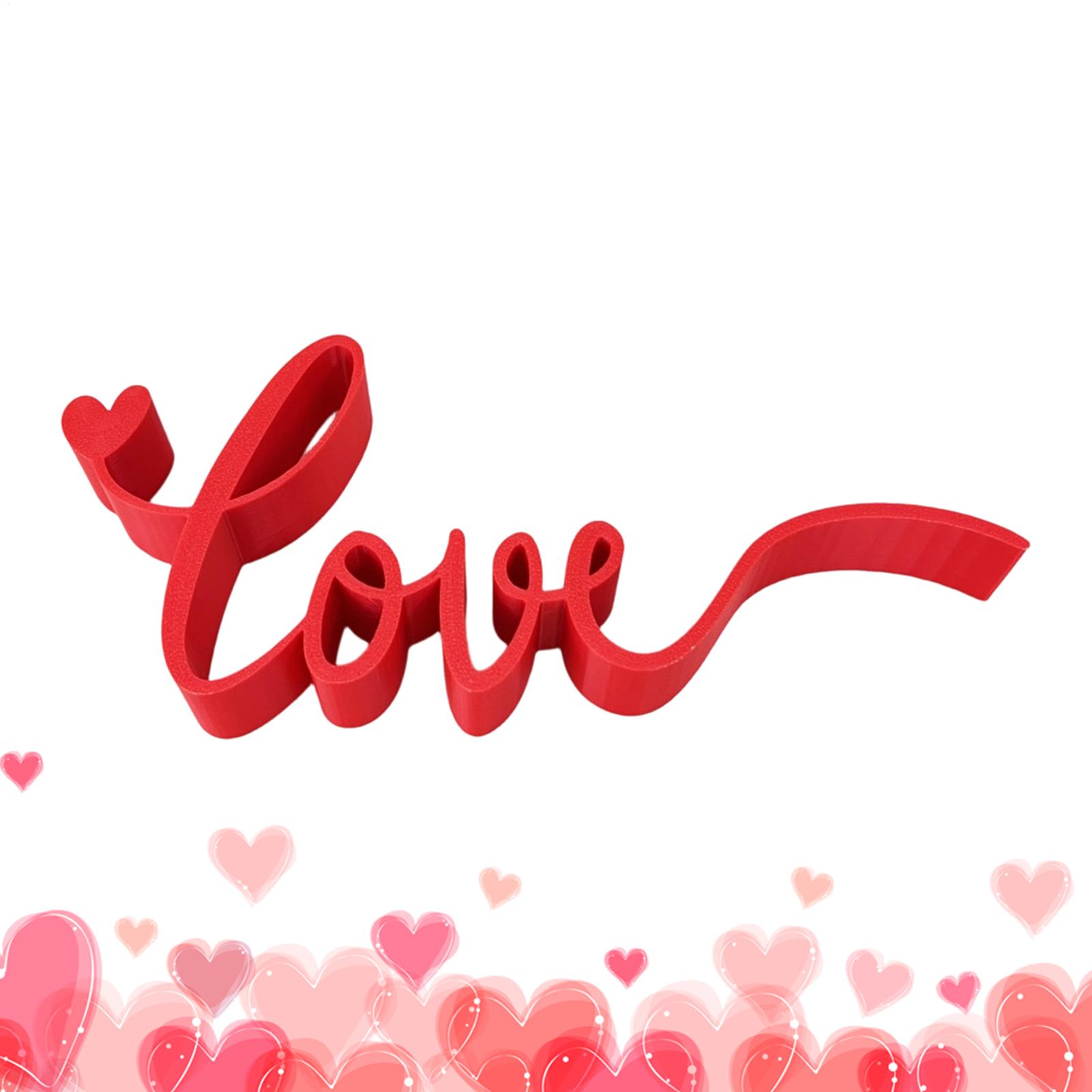 Heart-shaped Letter Ornament 3D Printed Red Love Letter Decoration Valentine s Day Gift Love Letter Desktop Decoration China Mainland