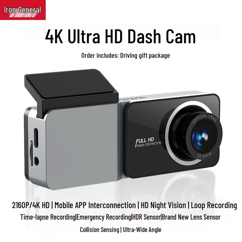 Iron General Dashcam 2025: No-Wiring 4K Panoramic HD Night Vision, Dual Front and Rear Recording