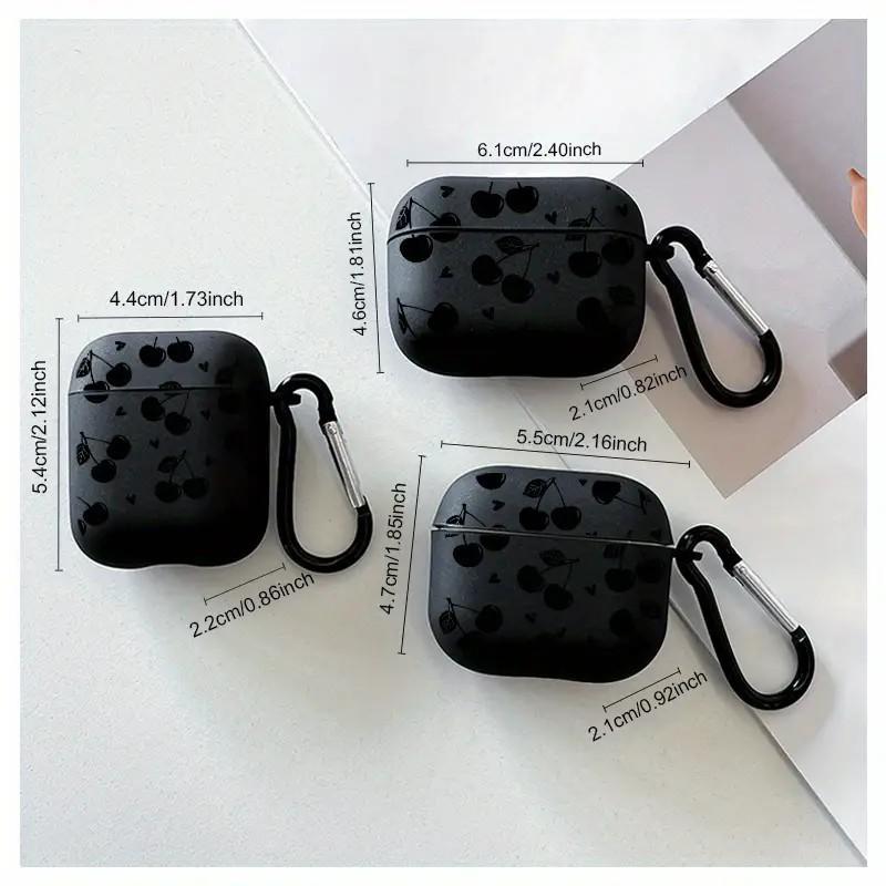 Black Full Screen Cherry Pattern Applies To AirPods1/1st Generation Protective Case Apple Pro/1 Wireless Bluetooth Headset