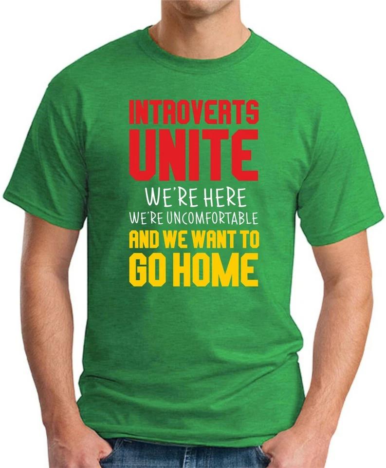 INTROVERTS UNITE T-SHIRT > Funny Slogan Novelty Joke Geek Nerdy Gift Men's Top 3
