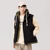 Men's Autumn and Winter Sleeveless Hooded Vests Jacket Thermal Casual Soft Top