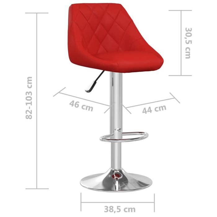 VidaXL Lot de 2 Tabourets de Bar, Chaise de Pub, Siège de Bistrot, Meuble de Salle à Manger Cuisine Salon Maison Intérieur, 335185