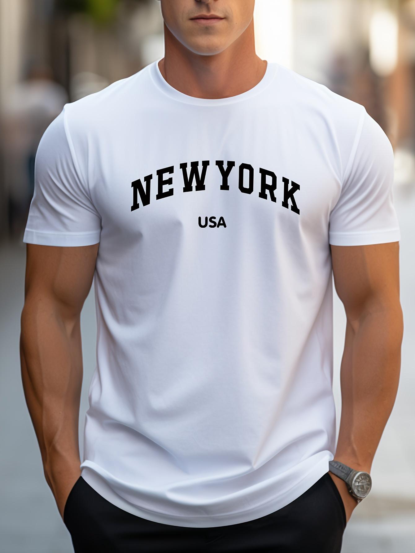 

Men s new loose, comfortable and breathable round neck T-shirt with letter printed pattern suitable for outdoor wear in summer 4XL