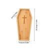 Halloween Wood Serving Platters Pumpkin and Coffin Shaped Serving Tray Halloween Wooden Charcuterie Boards Snack Dish Plates