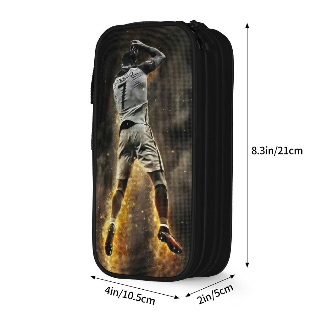 CR7 Football Pencil Cases Ronaldos Pencilcases Pen for Student Big Capacity Bag School Supplies Gift Stationery