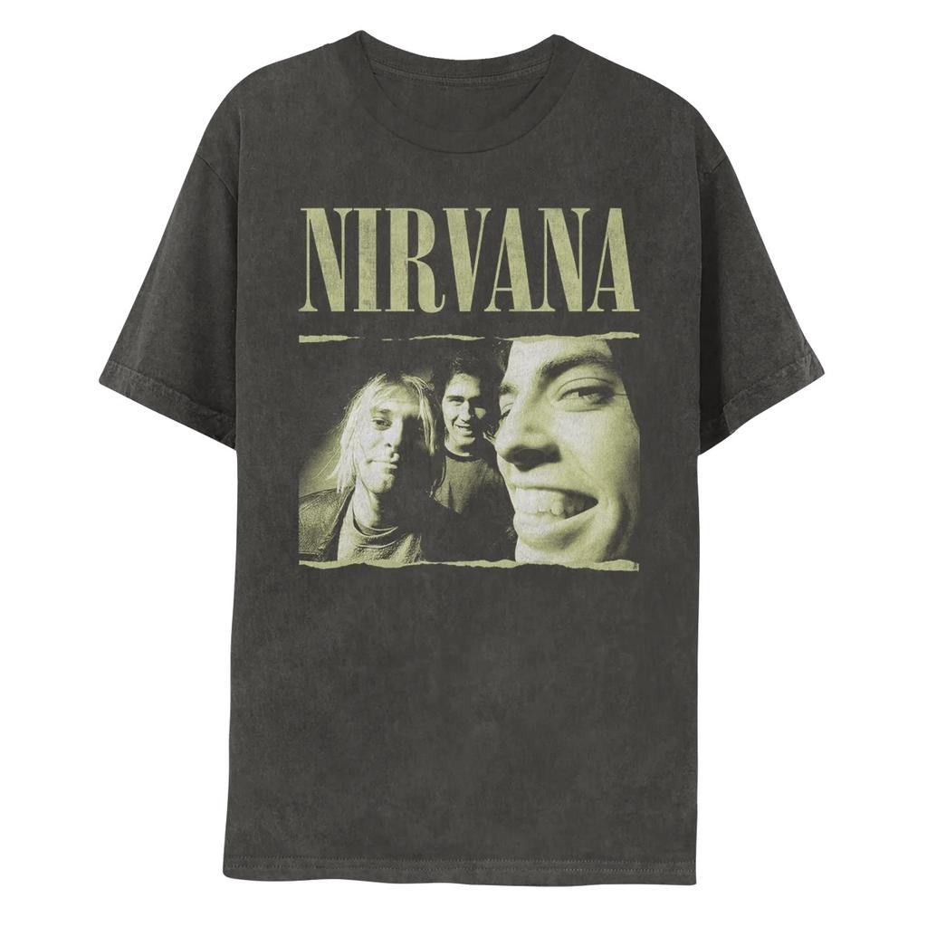 Nirvana In Utero Angel Graphic Print Grunge Rock Band Vintage Style Short Sleeve Streetwear T-Shirt