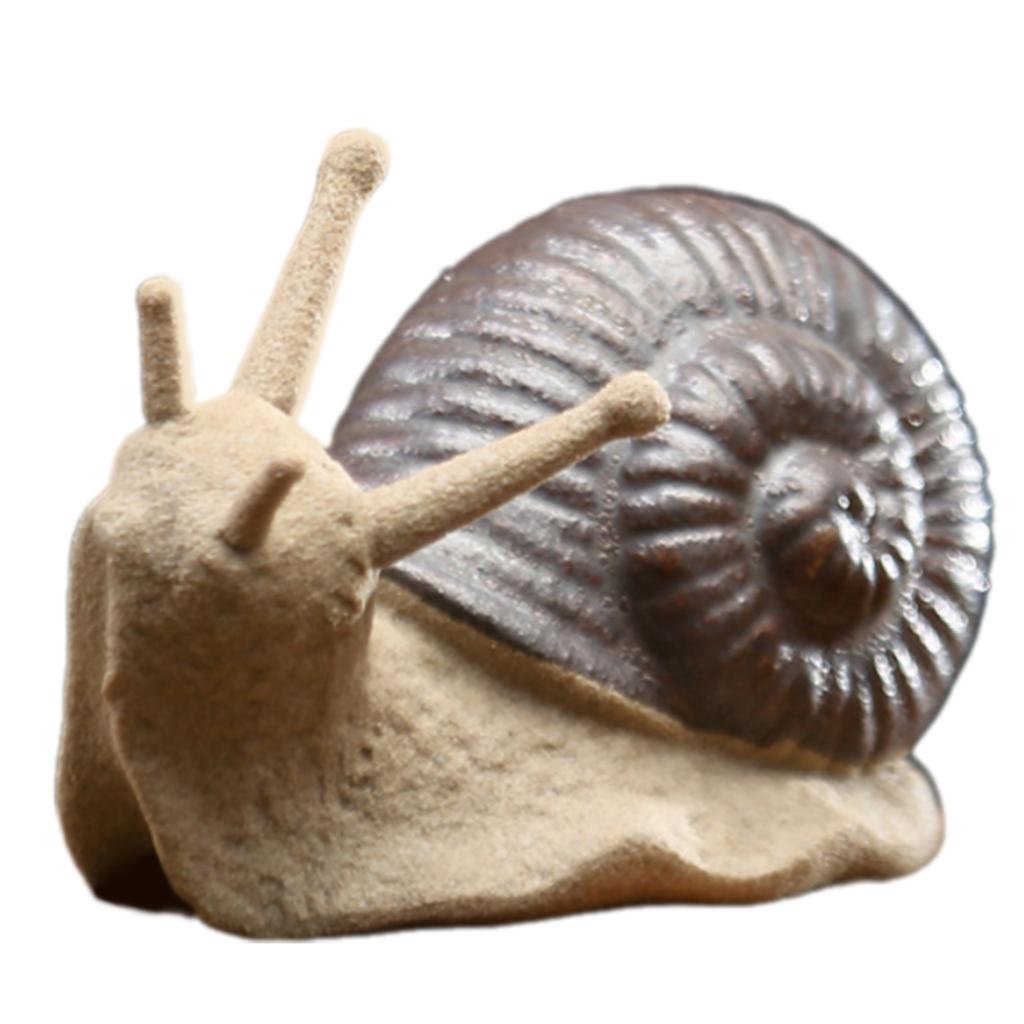Snail Miniature Figurine Model Coarse Pottery Ceramics Snail Statue Ornament for Fairys Garden Landscape Decoration