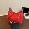 High-end Woven Bag Women's 2 Summer New Fashion Commuter Bag Texture Versatile Chain Messenger Bag