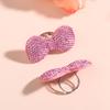Y2K Sweet Shiny Pink Bow Open Ring For Girls Women   Finger Rings Trendy Statement Jewelry Gifts