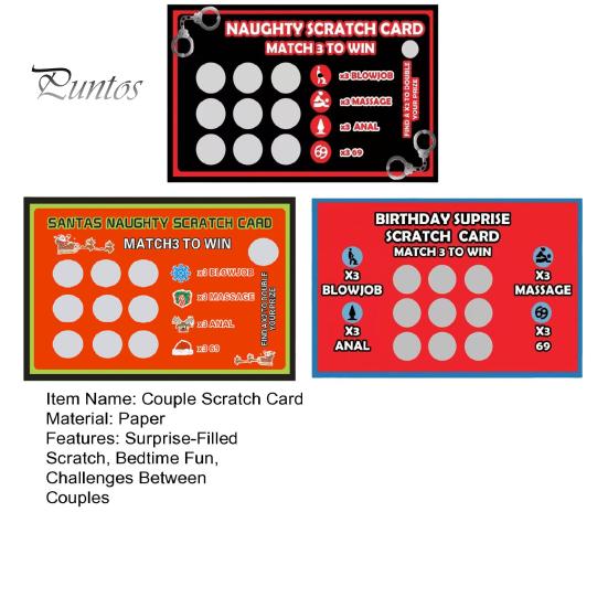 3 Pcs Adult Scratch Card Date Night Challenges Between Couples Bedtime Entertainment Card Valentine's Day Scratch Card Gift for Couples