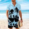 Men's Summer Set: Coconut Tree 3D Printed Short-sleeve Top and Shorts