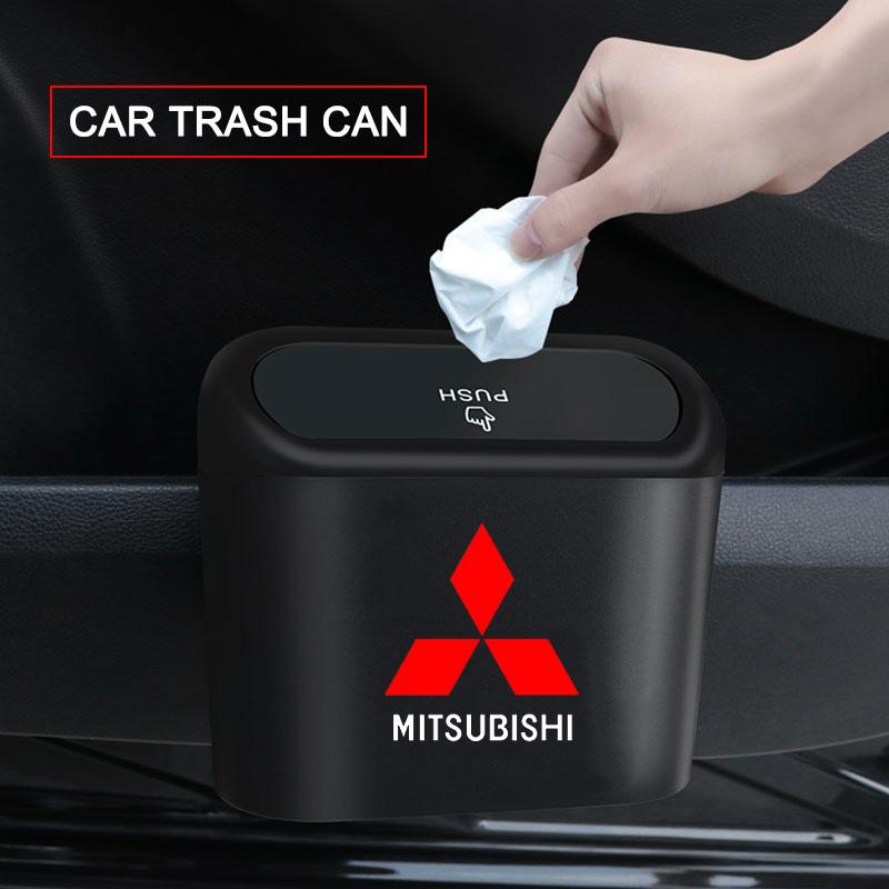 1Pcs Car Interior Storage Case Trash Bin For Mitsubishi Outlander Lancer 10 9 ASX RALLIART Eclipse L200 Pajero Auto Accessories RP4