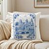 Singapore Vintage Cityscape Cushion Cover Breathable Short Plush Cushion Covers Machine Washable Wrinkle-Resistant Soft Durable