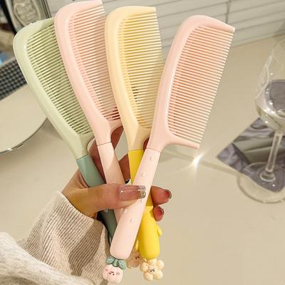 1 Pc Cute Hair Brush for Kids Girl Fashion Floral Lovely Hairbrush for Girls Silicone Handle Straight Children Women Hair Comb