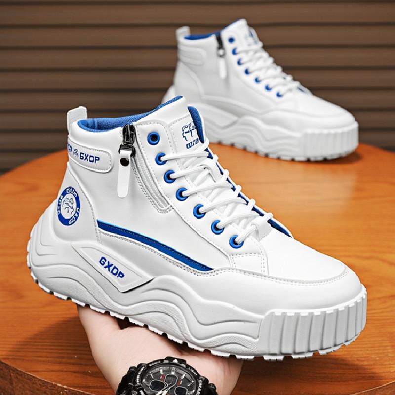 High-top winter new velvet warm two cotton shoes sports and leisure thick-soled heightening Martin boots