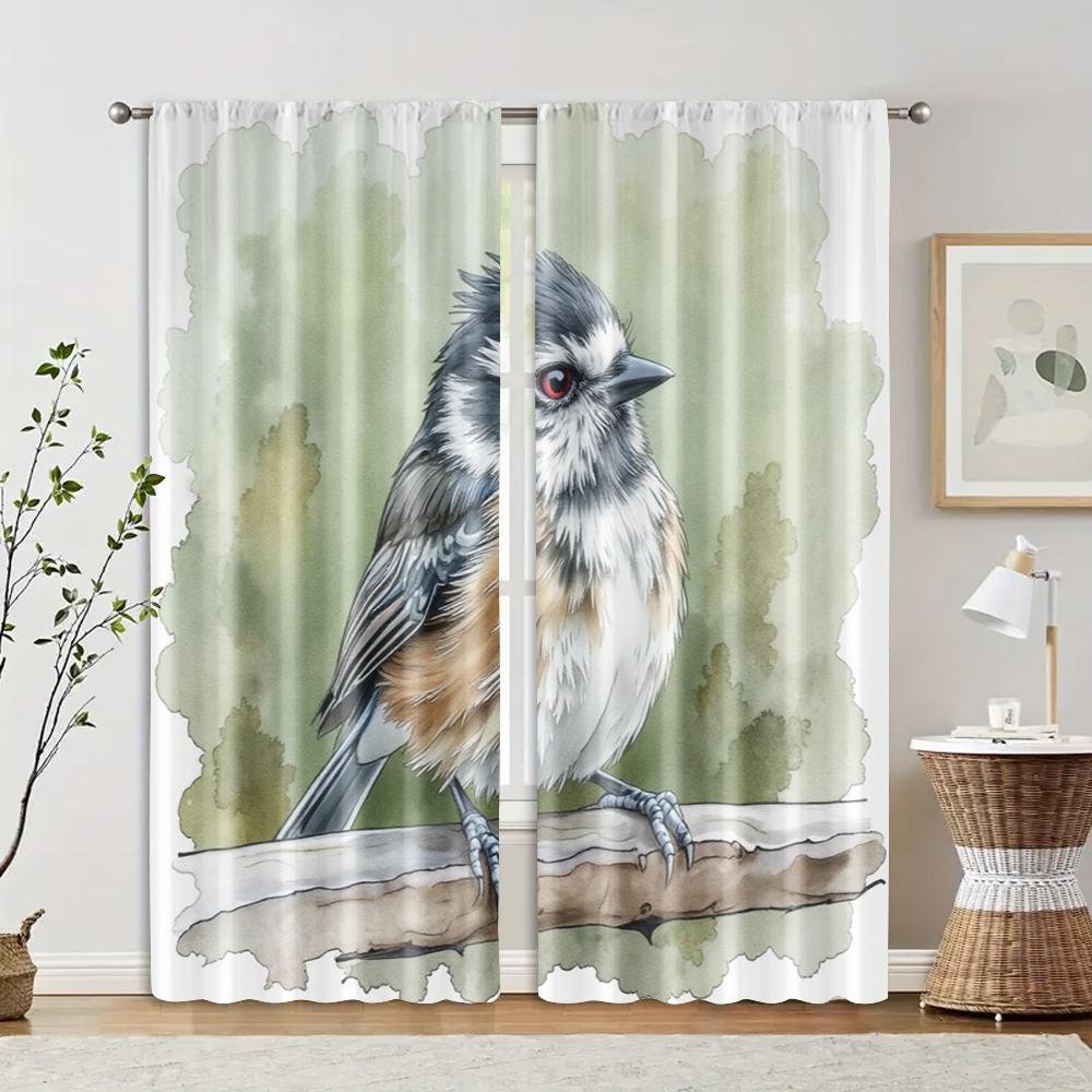 

Set Of 2 Filtering Curtains Excluding Rods Non Movable Without Batteries Vibrant Tufted Use Bedrooms Living Rooms Curtain For Great Room Made W100*H70(CM)-Rod Pocket&1PCS