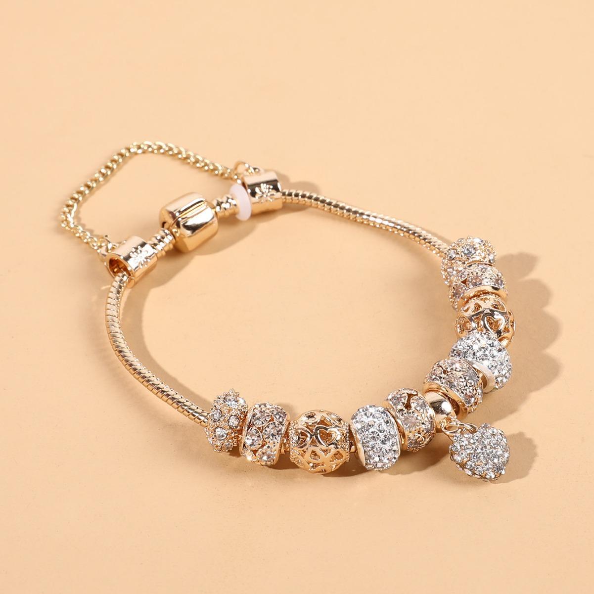 

Diy Alloy Large Hole Bracelet Color Retention Beaded Light Luxury Bracelet Bracelet
