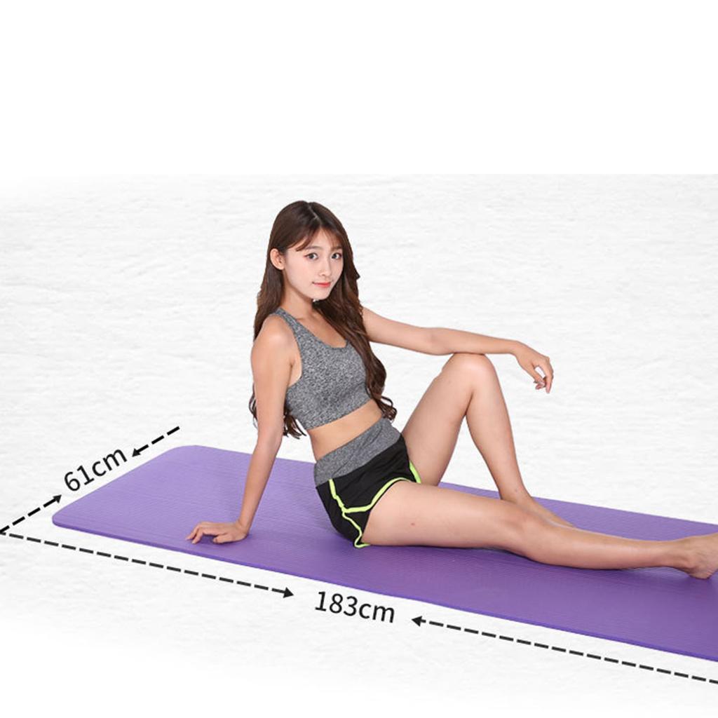 Fitness Mat Extra Long NBR Widened Thickened Shock Absorption Stable Support Dance Exercise Mat for