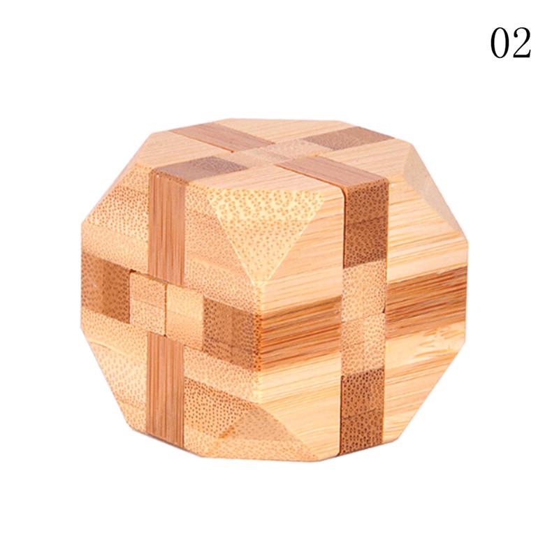Iq Brain Teaser Kong Ming Lock Wooden Interlocking Burr 3D Puzzles Game Toy Gift