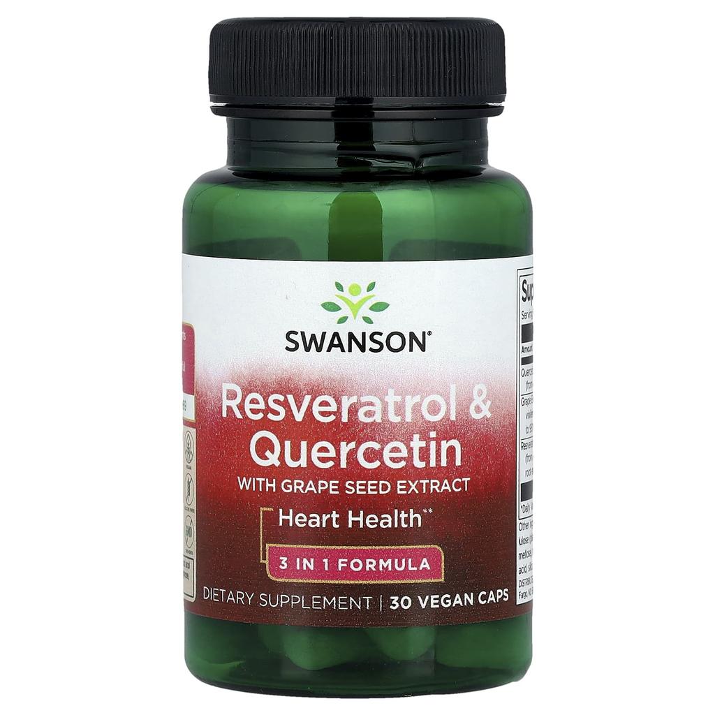 With Resveratrol and Quercetin, Grape Seed Extract, 30 Veggie Capsules