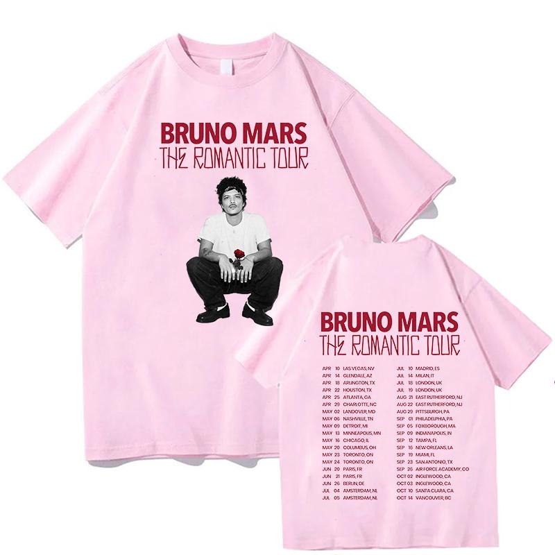 2026 New Album Song THE ROMANTIC TEE Bruno Mars High Quality Fashion Tee-shirt Fashion 100%Cotton Round Neck Clothes Camisetas