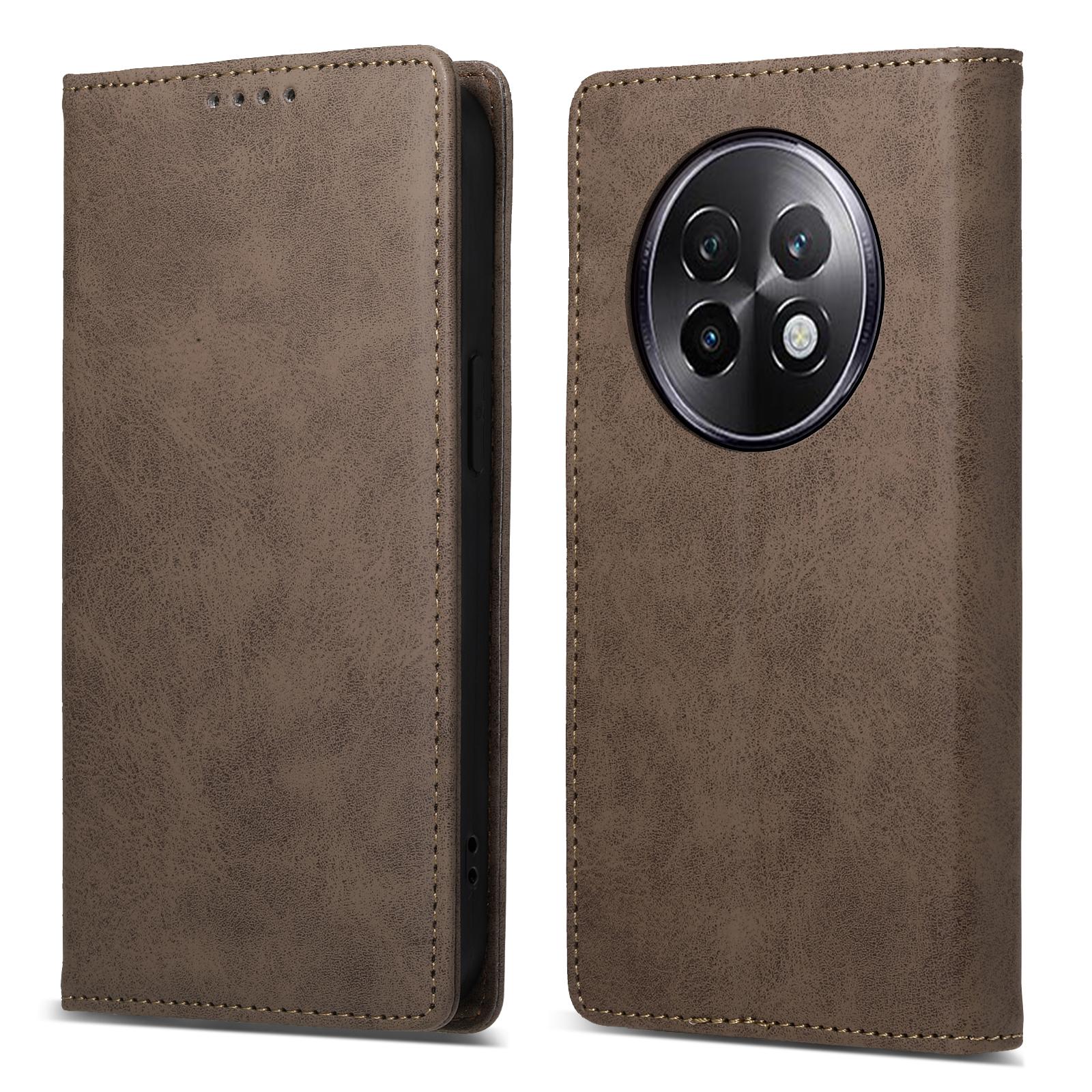 

DF-05 Чехол-кошелек для Realme 13+ 5G с блокировкой RFID, чехол для телефона из ПУ кожи Brown