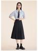 Women's Short-Sleeve White Wrinkle-Resistant Professional Shirt and Suit Dress Set for Work or Interviews