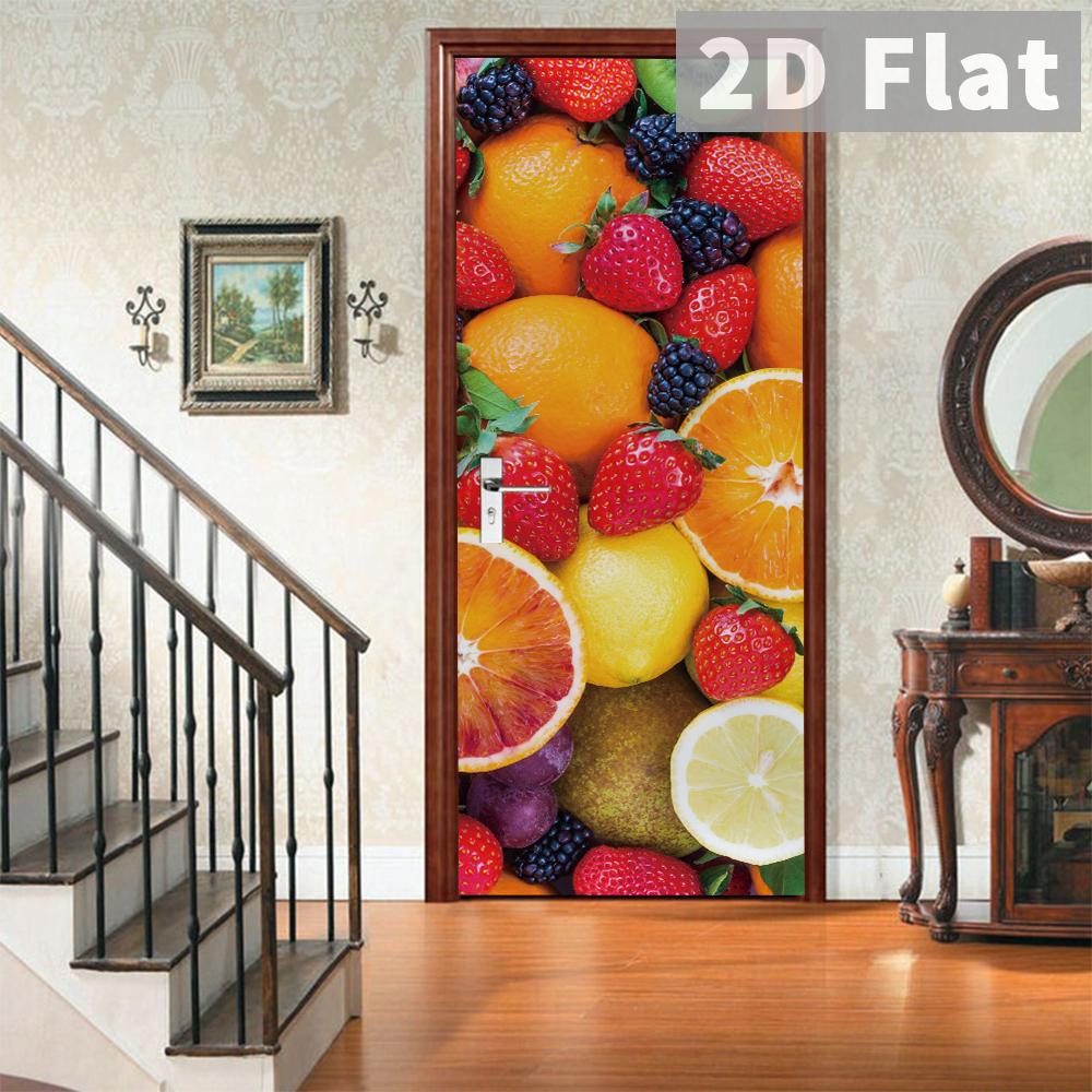 76Style 77/90cm Self-Adhesive Door Stickers Removable Wall Sticker Scenery Wallpaper Stone Stair Murals for Doors Modern Home Decor