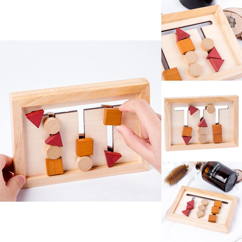Wooden Shape Matching Game Board Children Puzzle Toy For Early Learning
