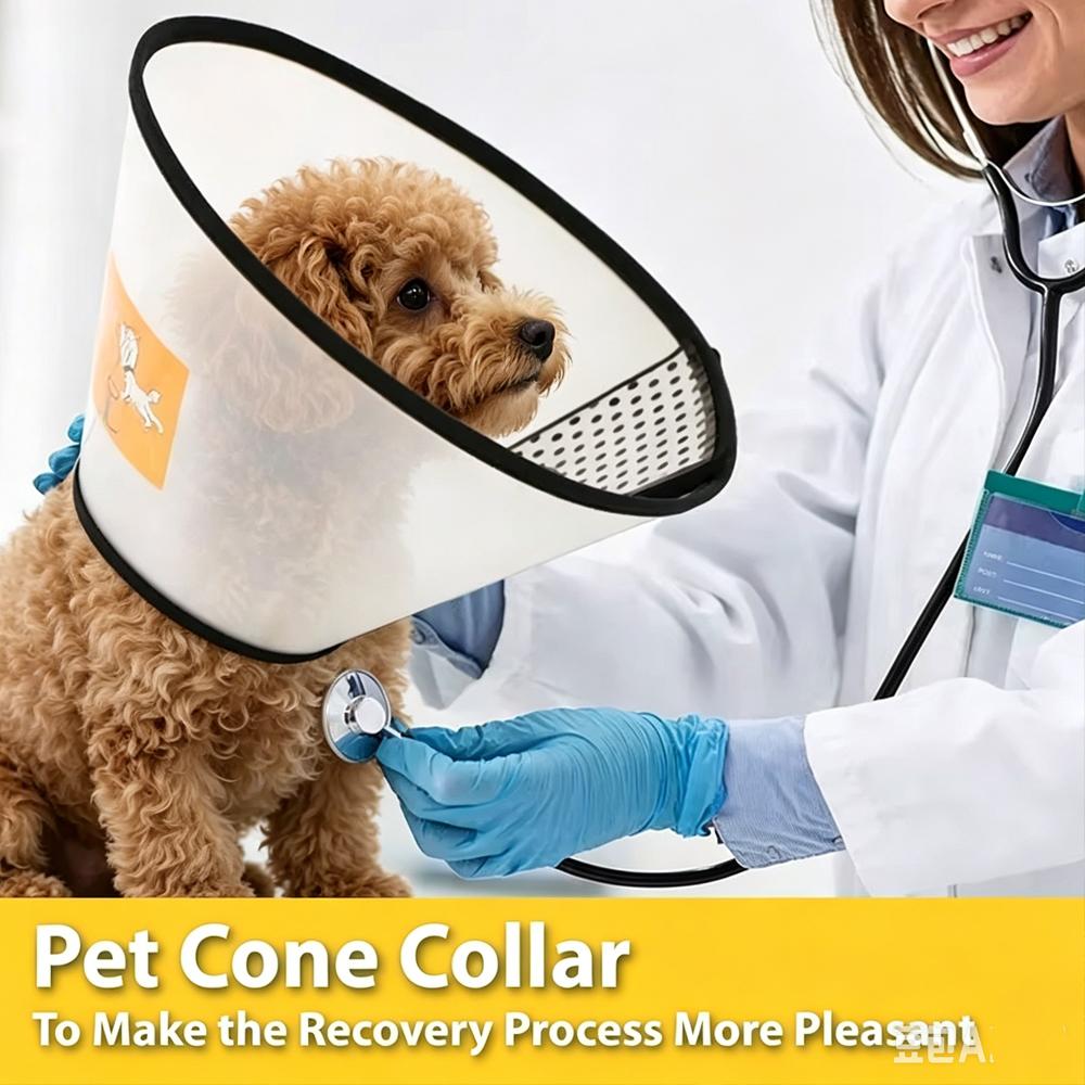 Pet Elizabeth Collar for Dogs Cats Anti-Bite Recovery Cone with Wound Healing Accessories Small To Large Puppy Grasping Ring