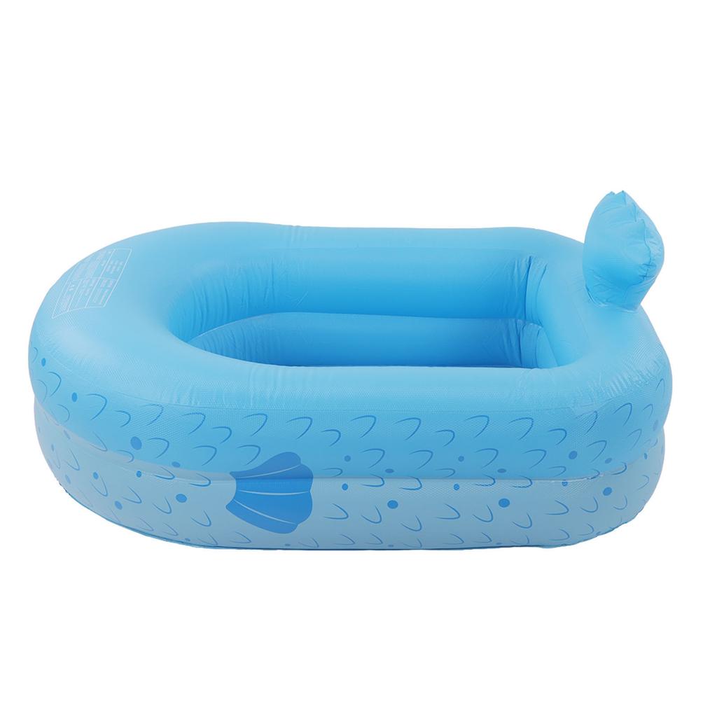 Inflatable Swimming Pool Cartoon Kiddie Blow Up Pool Household Bath Inflatable Pool Blue