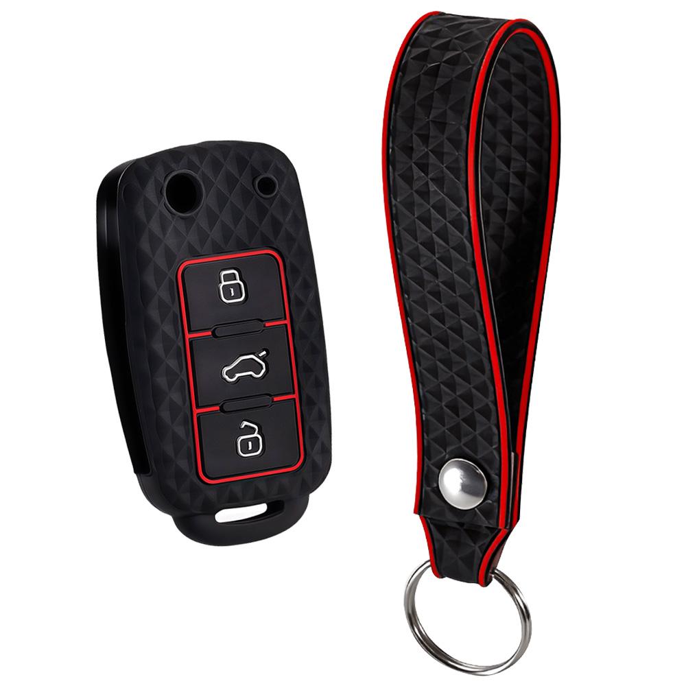 

Silicone Car Key Case Cover For VW Volkswagen Polo Tiguan Passat B5 B6 B7 Golf 4 5 6 MK6 Jetta Lavida Skoda Octavia Seat Leon