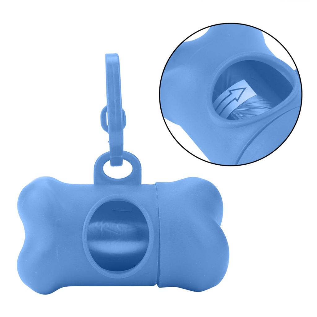 20 Rolls Pet Dog Plastic Clean Trash Waste Bags with Bone Shape Bag Dispenser Holder (Black)
